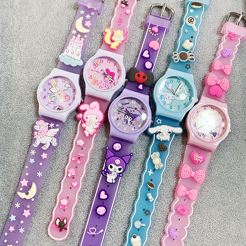New Children's Watch Soft Silicone Band Girls Boys Primary School Students Watch Kindergarten Quartz Cartoon Watch Wholesale