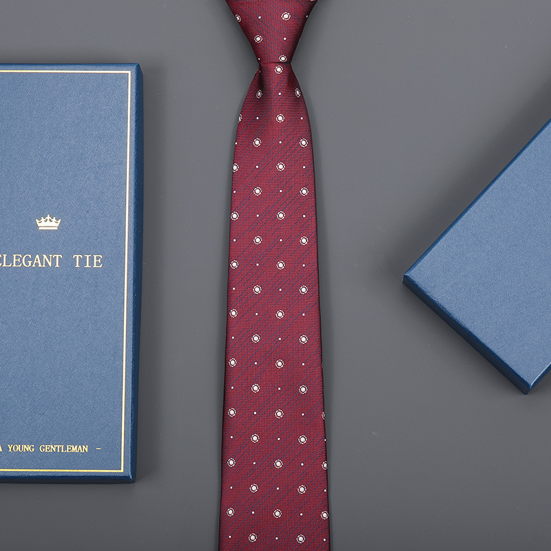 8cm 버건디 동심원 지퍼 [롱 선물박스]