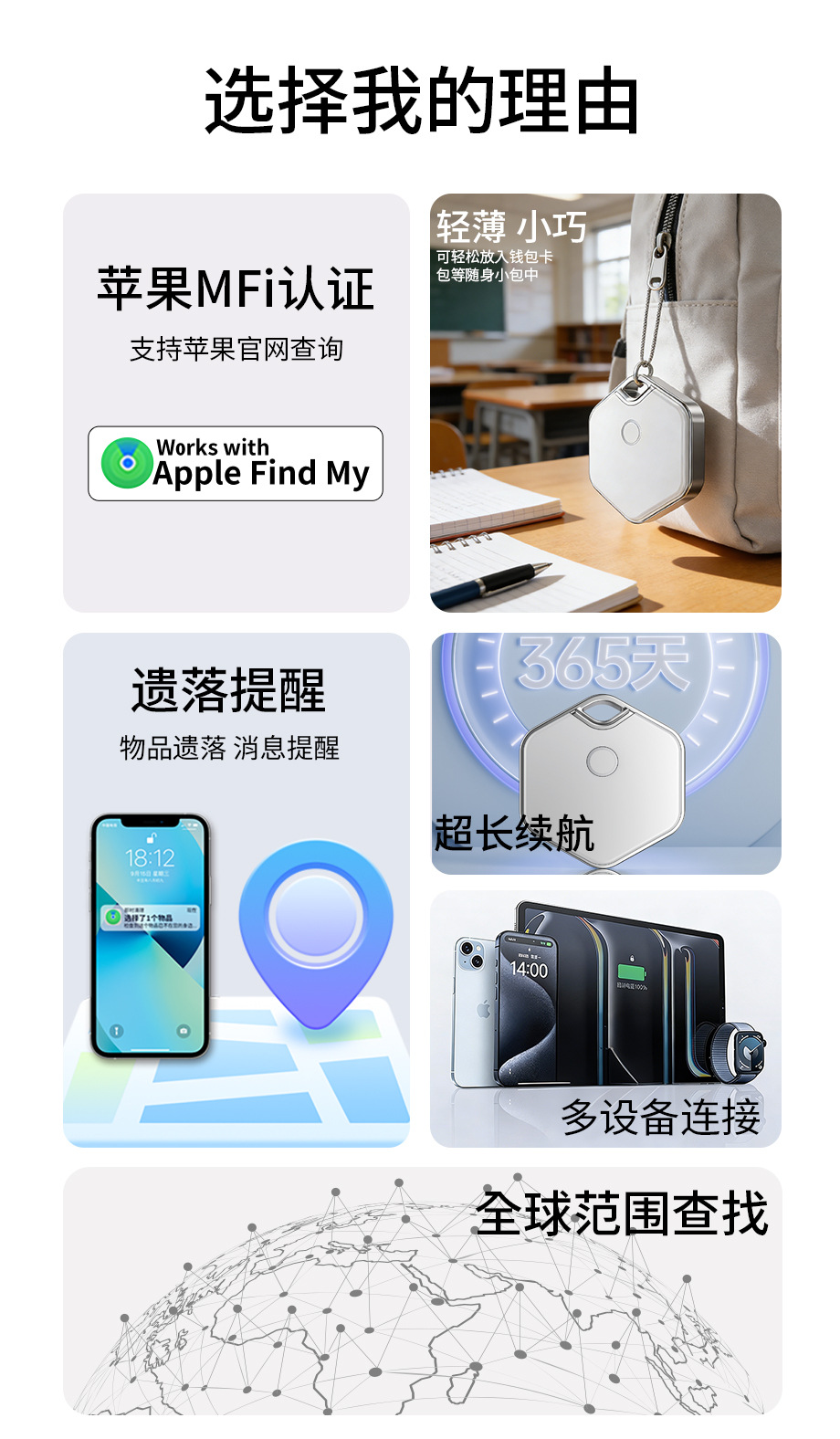 钥匙钱包蓝牙防丢器无线蓝牙定位报警器水滴手机防丢失双向寻找器