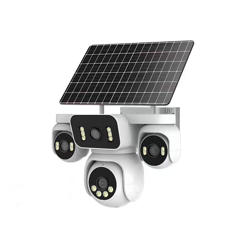 Solar AOV cuatro imágenes al aire libre sin flujo 4G cámara panorámica sin ángulo muerto 360 grados monitoreo remoto de teléfono móvil