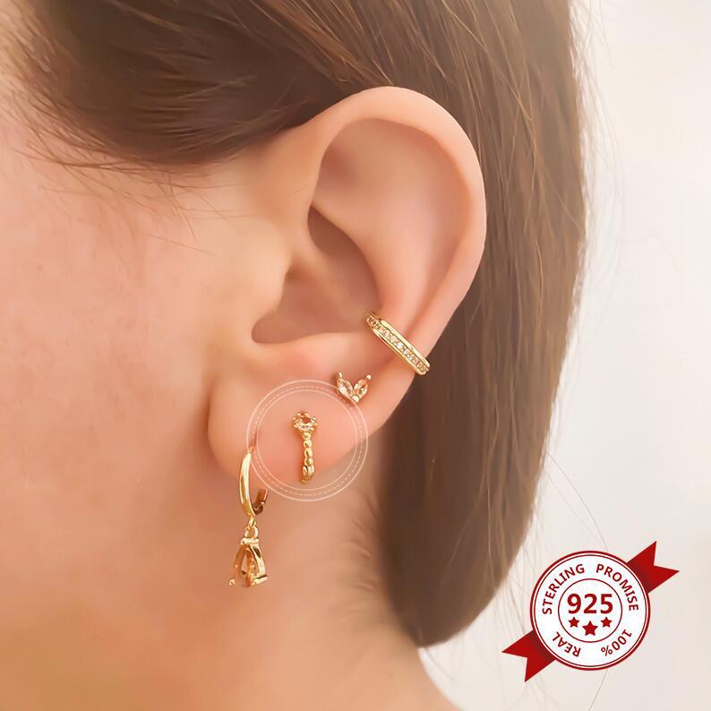 Nuevos productos en Europa y América, moda más vendida transfronteriza, encanto, circón morado, pendientes, pendientes, hebillas, lujo ligero