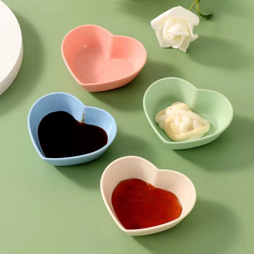 Kitchen Home Dipping Sauce Seasoning Plate Cooked Material Round Small Plate Grilled Meat Seasoning Vinegar Soy Sauce Wheat Straw Tableware Plate