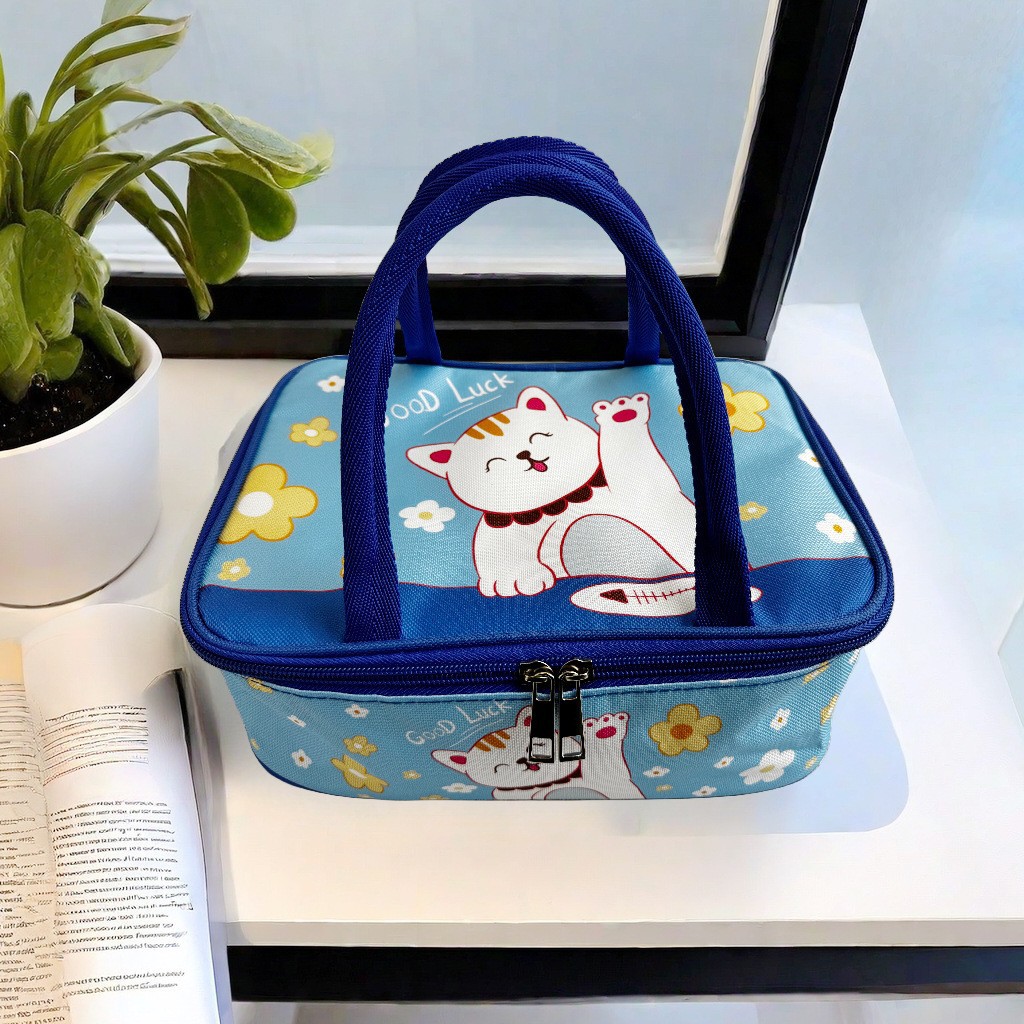Special Insulated Lunch Box Bag for Primary School Students and Kidsren with Rice, Satchel Flat Rice Pocket Lunch Bag, Large Capacity Lunch Bag