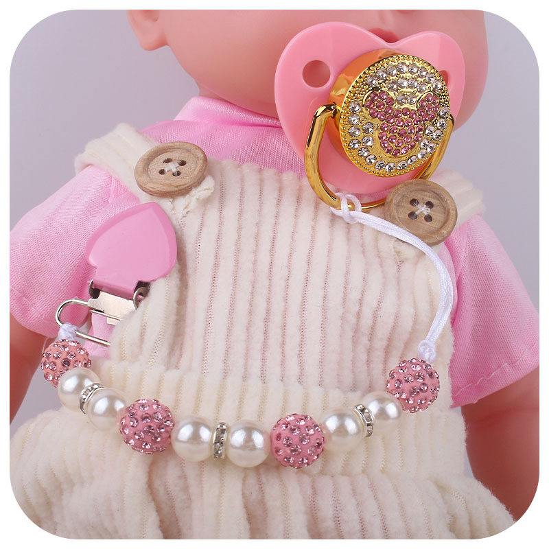 Suministros para bebés amor chupete clip chupete cadena anti-caída creativo bebé Mickey forma chupete traje