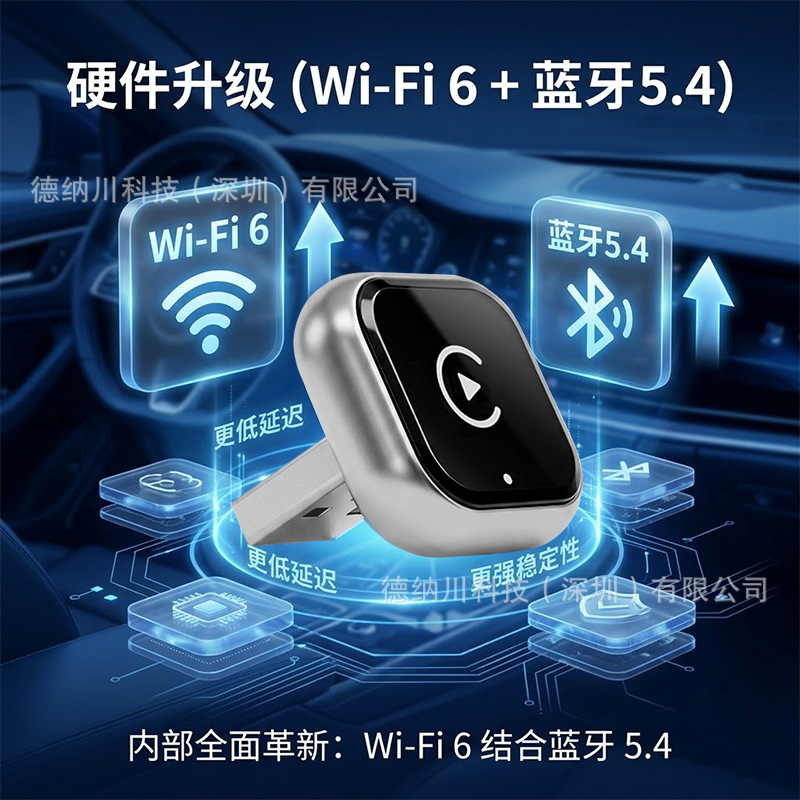 2026 Cross-Border Wireless CarPlay Box Android Auto 2-in-1 Wired to Wireless CarPlay Adapter