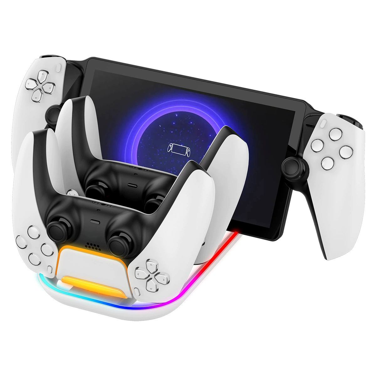 PS5 Portal струнный/стрингор ручной зарядка PS5 игровая рукоятка три-в-одном с красочным RGB светом аксессуары