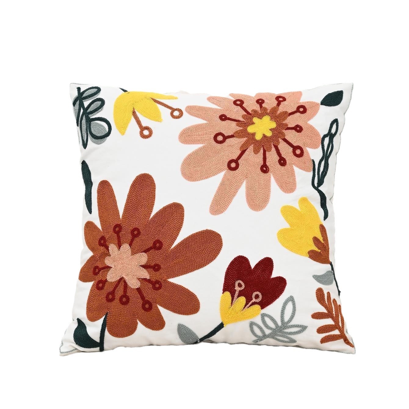 Nordic ins sala de estar toalla bordada sofá almohada cojín pequeño modelo fresco habitación almohada de respaldo de cabecera funda de almohada