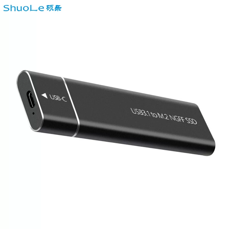 M.2 hard disk box USB3.1Type-C to m.2NGFF solid-state hard disk box high-speed transmission read metal box