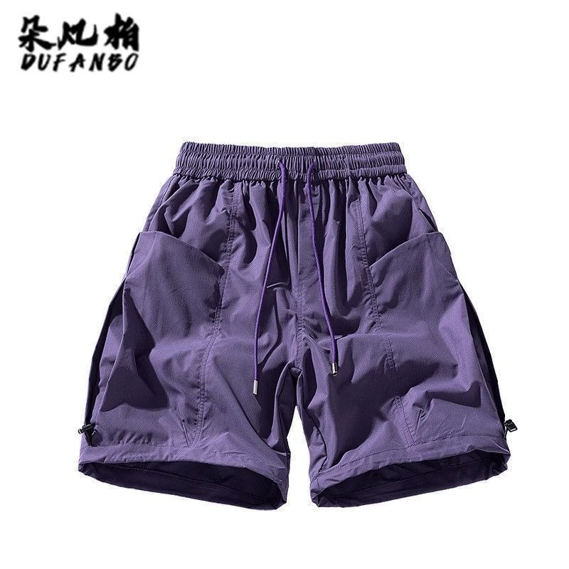 Quick-Dry Nylon Cargo Shorts for Men, Summer American-Style Functional Outdoor Hiking Shorts