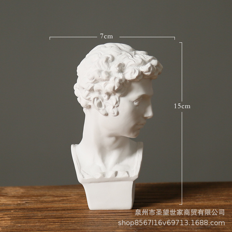 北欧のダビデの人物の樹脂の彫刻の石膏の顔の置物の客間の芸術の人物の家庭の装飾品の置物|undefined