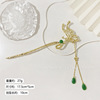Bamboo Chinese hairpin with tassels, advanced Hanfu, cheongsam, hairgrip, crab pin, high-quality style, simple and elegant design
