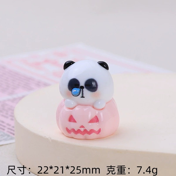 Three-dimensional Halloween animal - Pink pumpkin panda