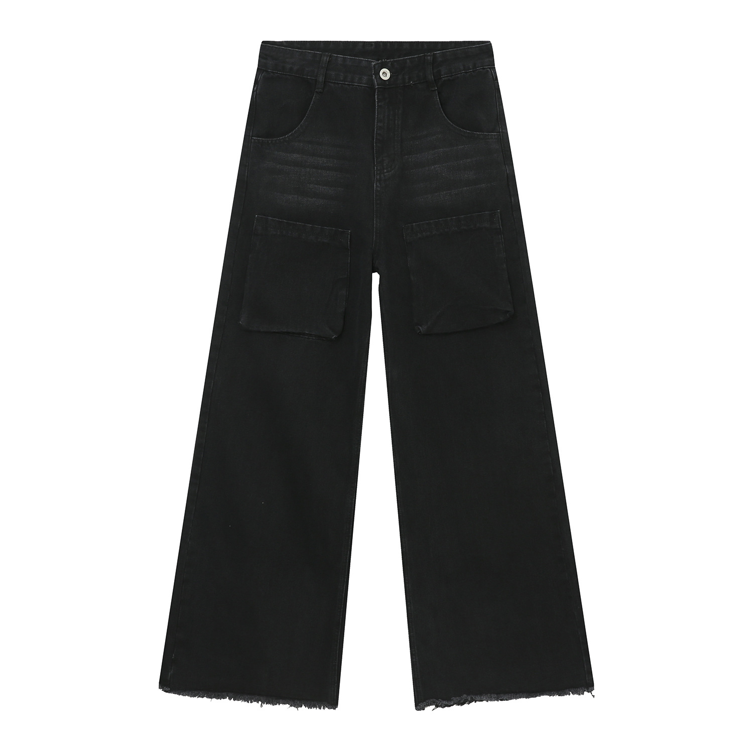 Mtlclothes ropa de Hombre | Four Seasons nueva marca de moda suelta recta pierna ancha diseño deshilachado Jeans para hombres