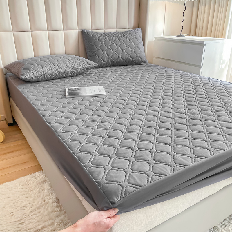 Comercio exterior fittedsheets impermeable colcha acolchada colcha al por mayor cubierta protectora del hotel cepillado cubierta de polvo aislamiento de orina