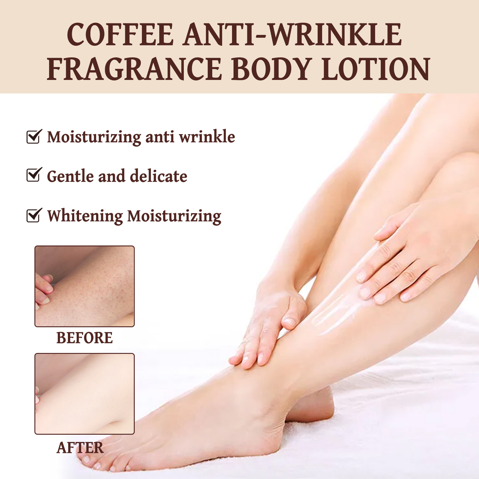 EELHOE Coffee Wrinkle Resisting Fragrance Refreshing, Fine, Brightening, Repairing, and Dry Skin Beautifying Body Milk_voghion.com