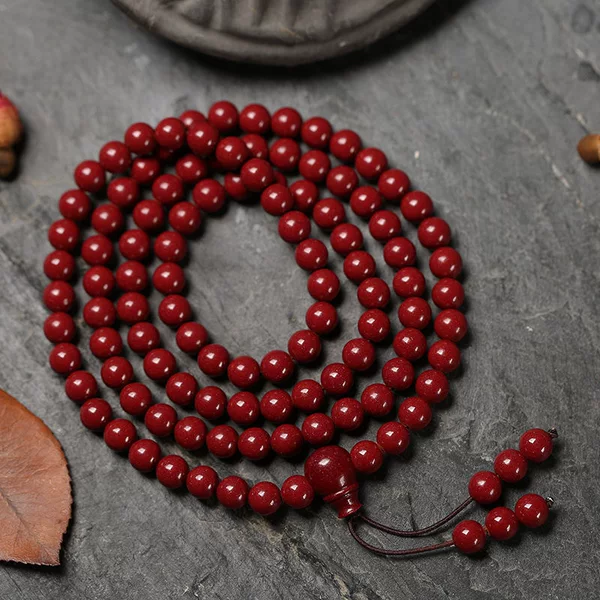 Imitation Cinnabar Purple Gold Sand Bracelet with 108 Beads, Multi-Circle Bracelet for Men and Women, Cinnabar Multi-Circle Bracelet for the Year of Birth