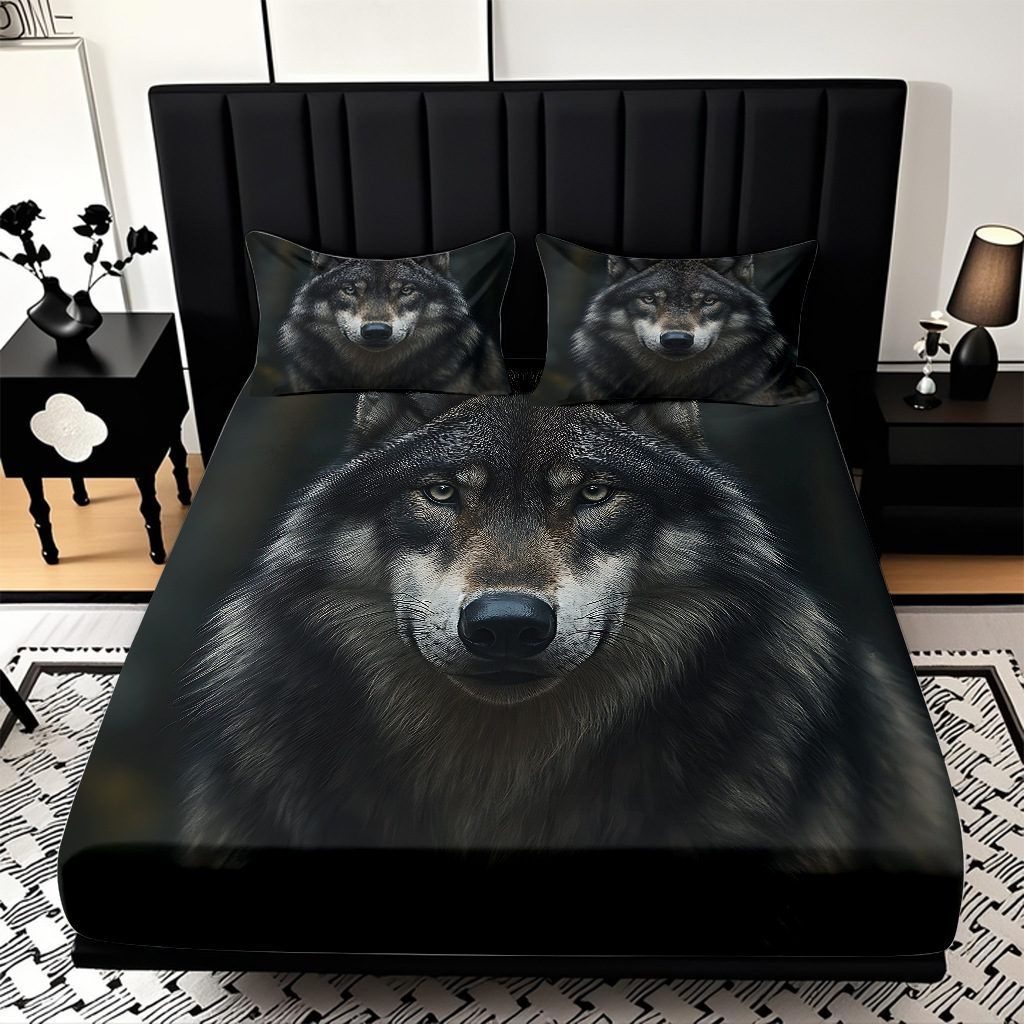 TEMU / JIT impresión digital 3D transfronteriza serie de wolf molido cama de cama de cama de cama para diseñar
