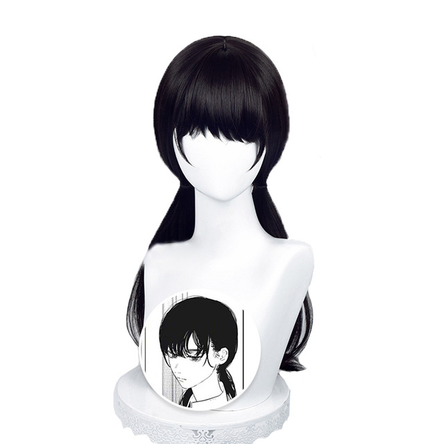 Guerra diablo tres águila cos peluca motosierra hombre 2 pares Cola de Caballo Negro larga recta pelo falso uniforme