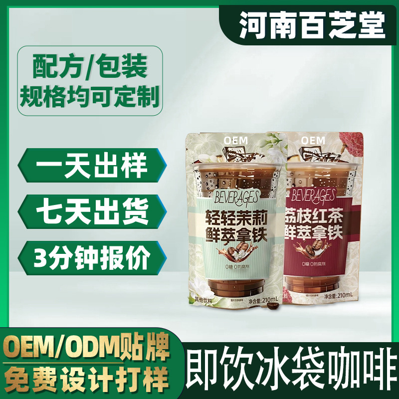 Ready-To-Drink Ice Bag Coffee Oem Private Label Processing Light Jasmine Cold Brew Latte Pocket Instant Coffee Liquid Customization