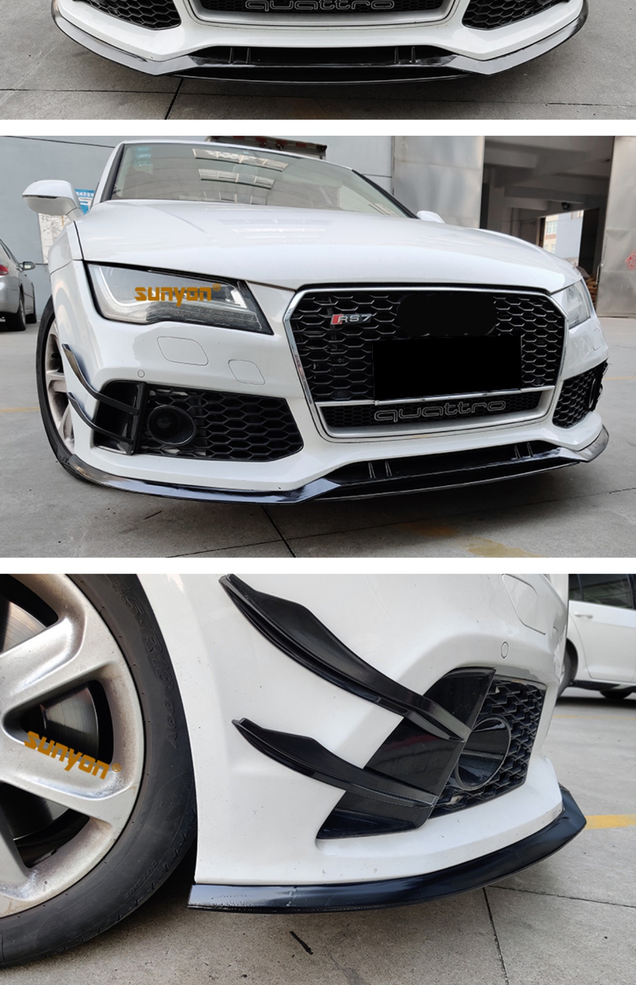 09-24 A7 modified RS7 large surround upgrade S7 front and rear bumper side skirt tail lip tremella for Audi A7 wholesale