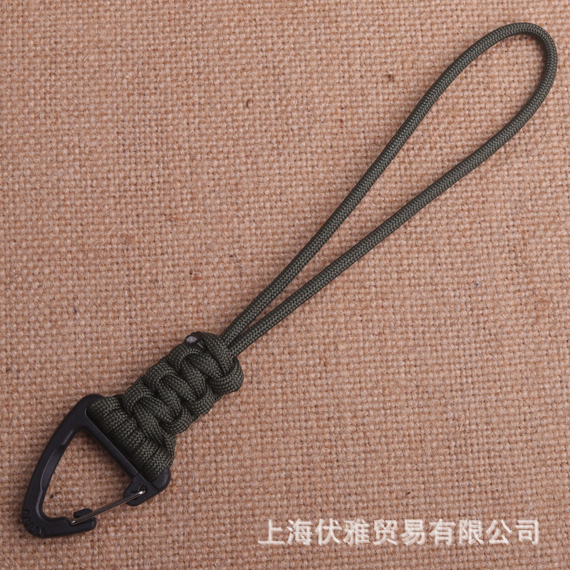 Cuerda de paraguas de siete núcleos hecha a mano Hebilla de triángulo Cuerda de mano Llavero Cuerda de linterna Cuerda anti-caída Cuerda cuchillo colgante Y020