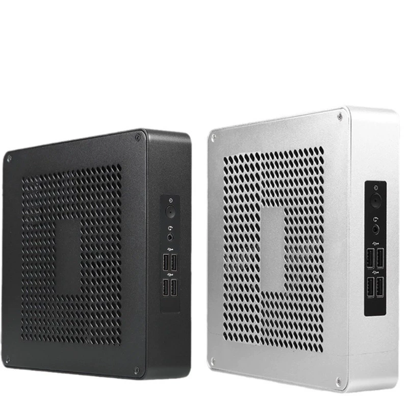 Корпус All-aluminum ITX для 8-го–10-го поколения i3/i5/i7 мини-системный блок портативный ПК, промышленный контроллер, мини-компьютер для аудио- и видеoразвлечений