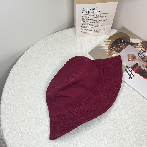 Summer High-Quality Washable Pure Cotton Fisherman Hat Korean Style Bucket Hat Unisex Versatile Bucket Hat Large Head Adjustable Trendy