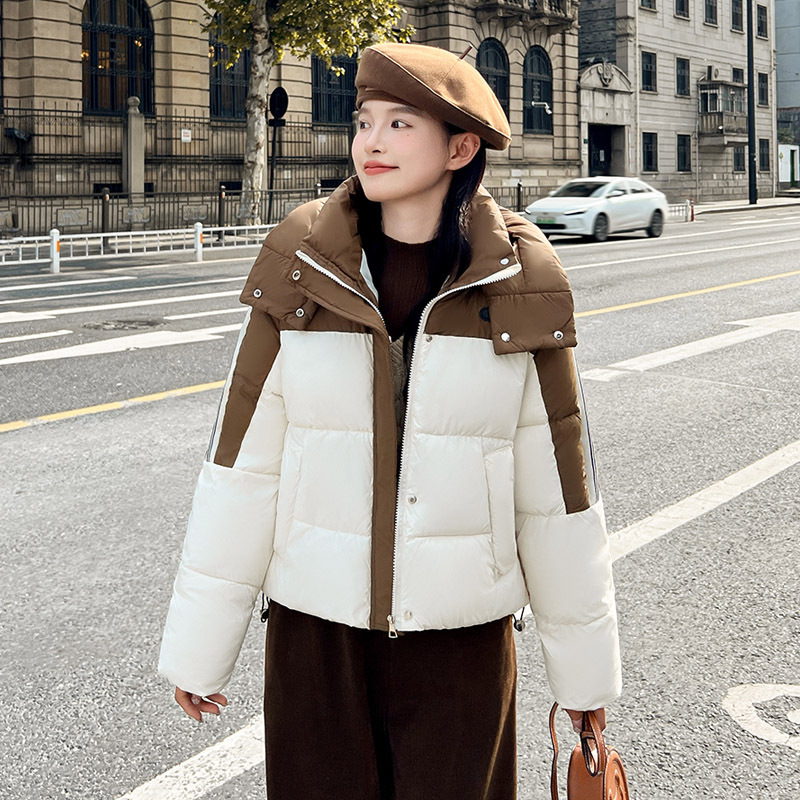 2024 nueva mujer invierno corto de algodón ropa de algodón estilo coreano de diseño de moda suelta y gruesa chaqueta caliente image 3