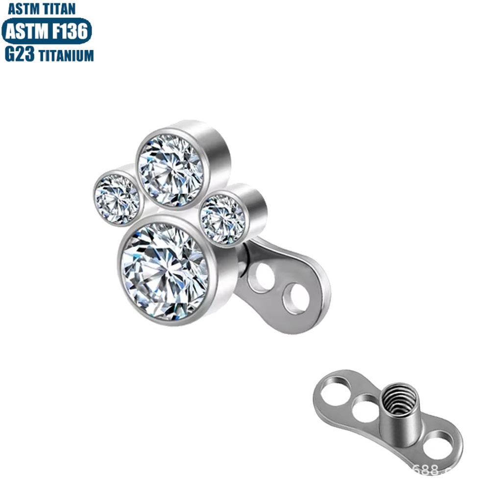 Pointed labret stud close-up product detail
