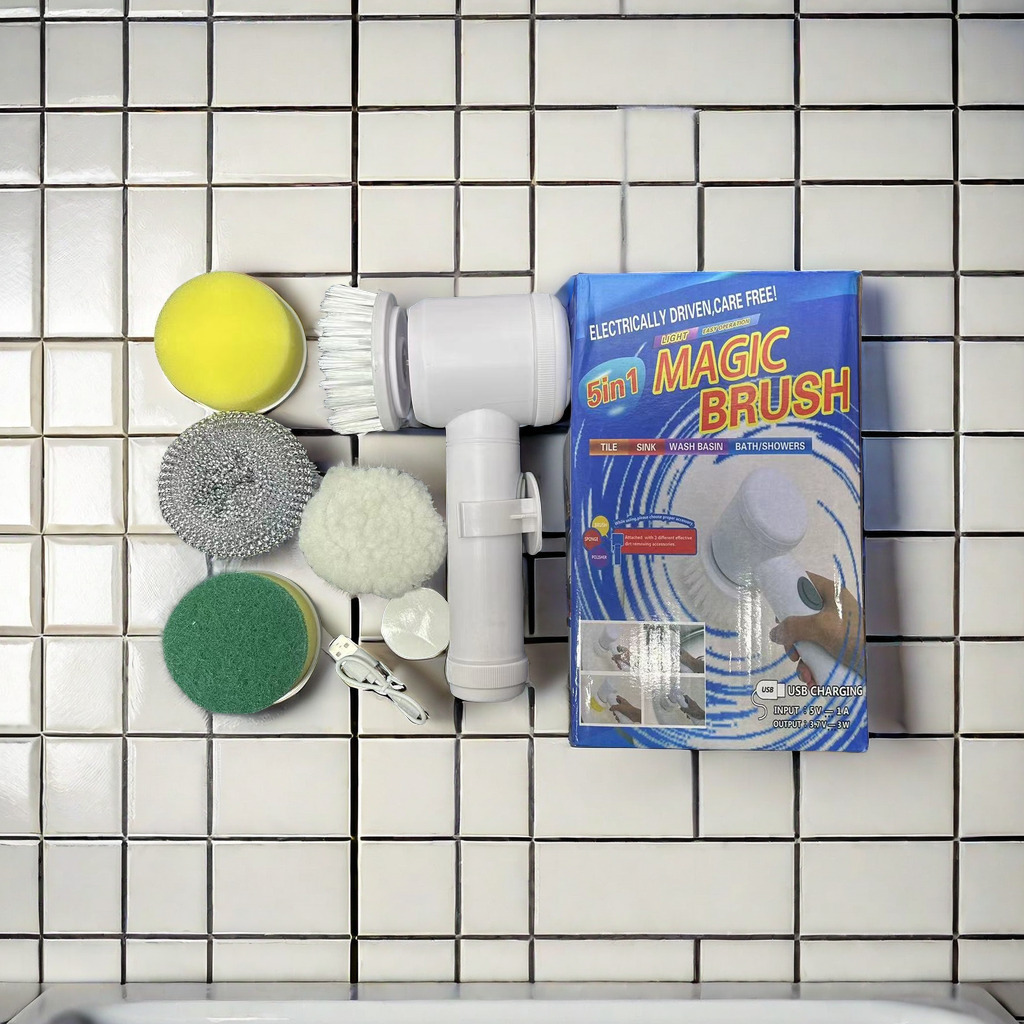 Cepillo de limpieza eléctrico de radio portátil multifuncional, cepillo para lavavajillas de cocina, cepillo para limpiar azulejos de fregadero de baño