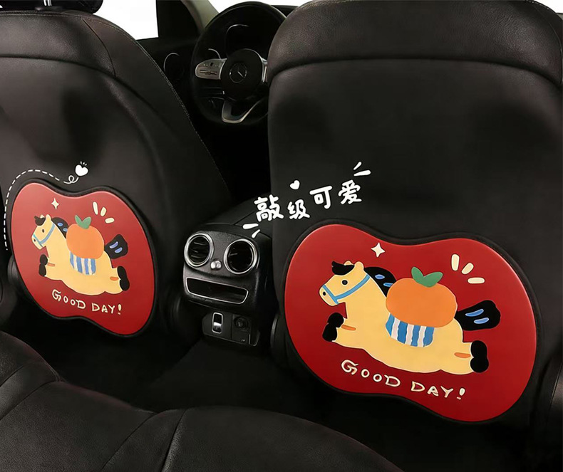 Cute Cartoon Pony Car Seat Back Anti-Kick Pad, Car Seat Back Anti-Dirt Pad for Children, Anti-Kick Mat