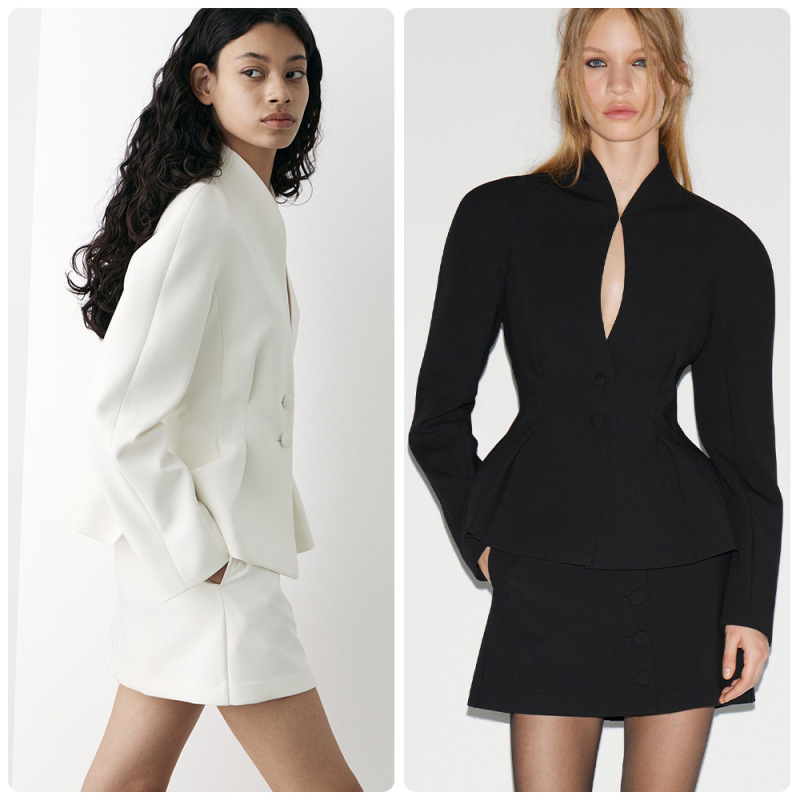 European and American Cross-Border 2026 Women's Long-Sleeve Ruffled Waist-Cinching Blazer with a Stylish Stand-Up Collar and Slimming Effect European and American Cross-Border 2026 Women's Long-Sleeve Ruffled Waist-Cinching Blazer with a Stylish Stand-Up Collar and Slimming Effect