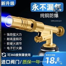 新疆包郵全銅卡式噴火噴槍頭家用燒豬毛戶外野營燒烤點碳電子點火