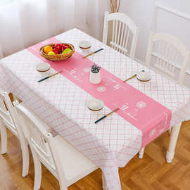 居家网红格子北欧风PEVA防水防油长方免洗餐桌布茶几台布PVC餐垫