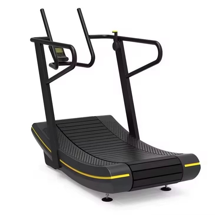 Gimnasio Caminadora de correr de superficie curva comercial indoor sin potencia Equipo de ejercicio mecánico de auto-peso silencioso aeróbico
