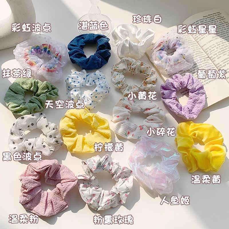 Super Hada de color sólido de malla Mori intestino grueso banda para el cabello tocado de alta calidad cuerda del lazo del pelo elegante cuerda del pelo del todo-fósforo simple accesorios para el cabello