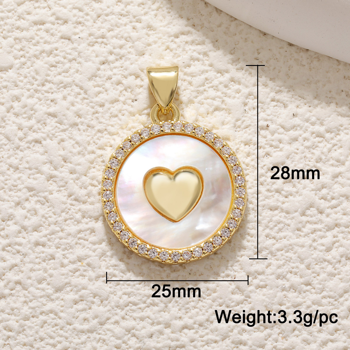 1 Piece Quantity 1 Piece 15 * 20mm Copper Zircon Heart Shape Pendant