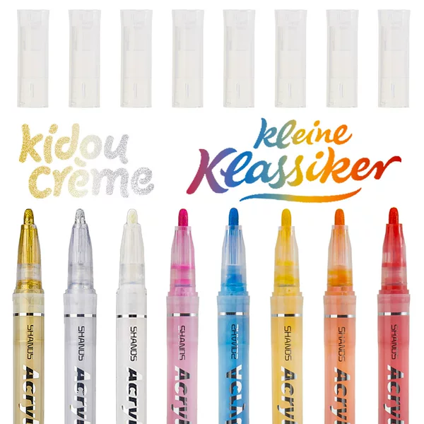 Cross-Border New Product: Paintable Quick-Drying Acrylic Marker Pen for Students, Large Capacity, High-Gloss Highlighter for Art Work