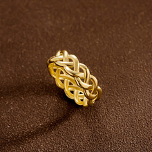 ��18K���ָŮ �ؽ�Ť���¿��֯����ʳָ��ƽ��鱦���� 30937