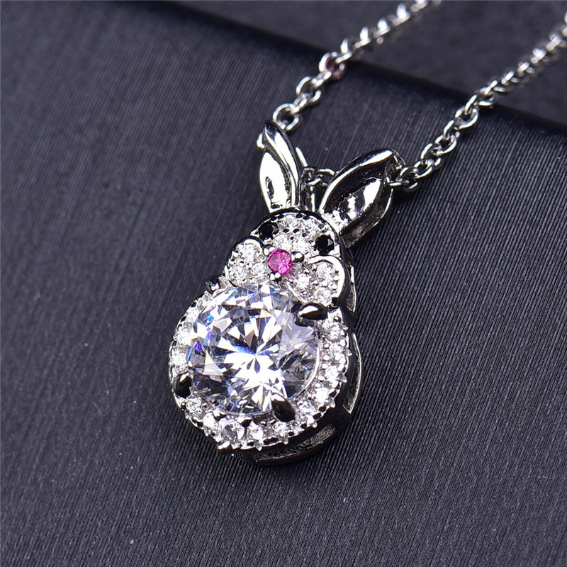 925 silver plated 18K white gold pendant D color FL clarity 1 karat moissanite necklace silver jewelry wholesale 925 silver