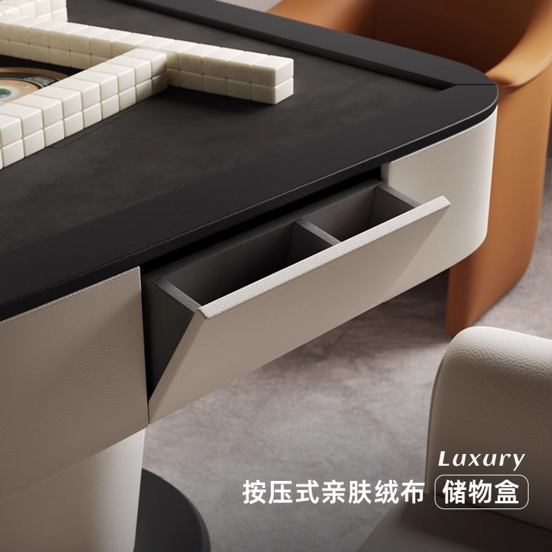 Mesa de mahjong de madera maciza, lujo ligero italiano, hogar de alta gama, montaña rusa multifuncional automática, máquina de mahjong eléctrica, mesa de ajedrez