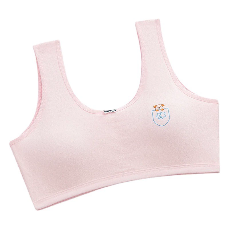 Нижнее белье для девочек в период развития, маленькие хлопковые майки, дышащие, противоударные бюстгальтеры для учениц средней школы, чистый хлопок без металлических кольца.