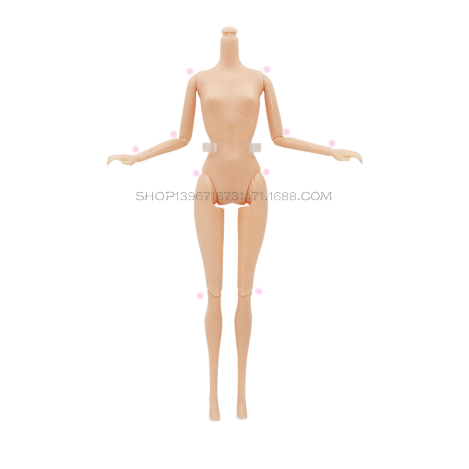 6 Points 30cm Barbie Body 11 Joints Plain White Skin Frosted Matte