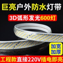 高压220V户外防水灯带led灯条超亮庭院氛围灯带家用吊顶藏光照明