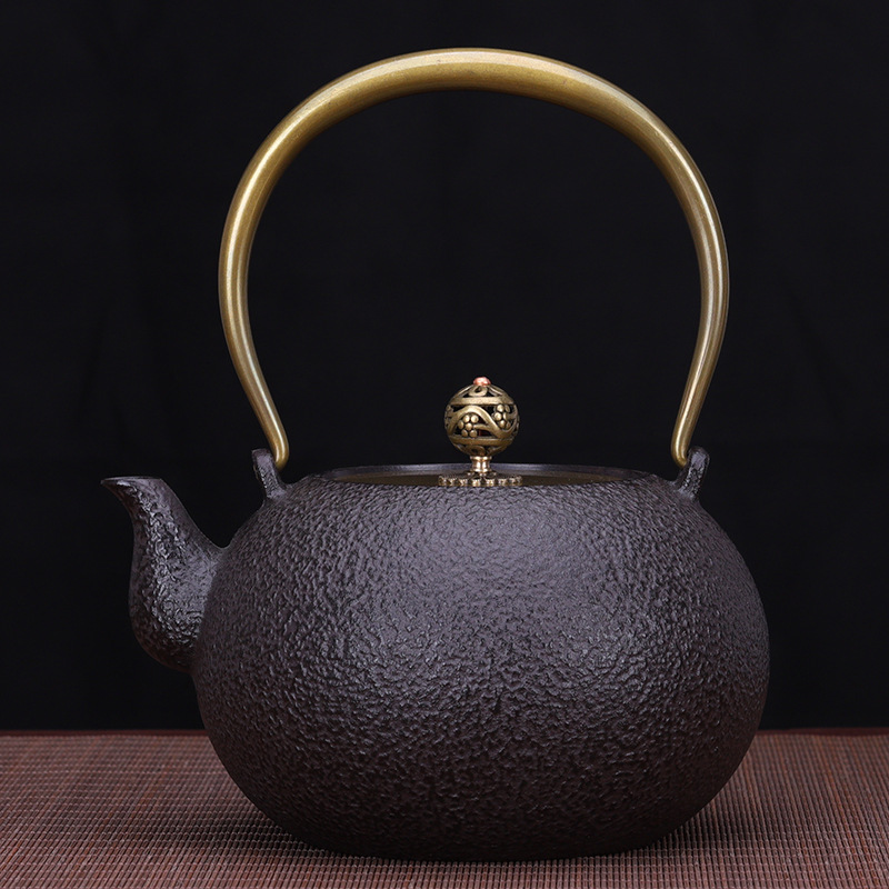 Dianggong Tang Dragon y Phoenix Opera Perla olla de hierro imitación japonesa del Sur antigua olla de hierro tetera sin recubrimiento juego de té de Kung Fu