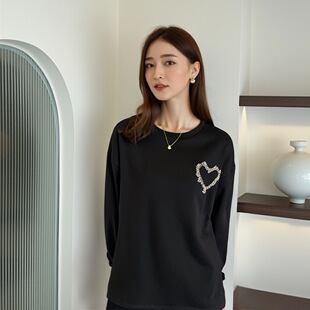 300 Jin Fat Sister Love Crewneck Long Sleeve Jacket 2025 Spring and Autumn New plus size Women's Wear Jacket 63385