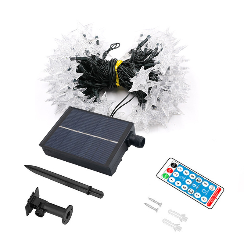 Impermeable al aire libre LED solar estrella luz cadena estrella de cinco puntas luces de colores FIESTA DE Navidad camping atmósfera dosel Decoración