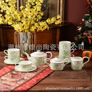 European-style lily of the valley series bone china coffee cup saucer pot afternoon tea home luxury coffee suit gift wholesale