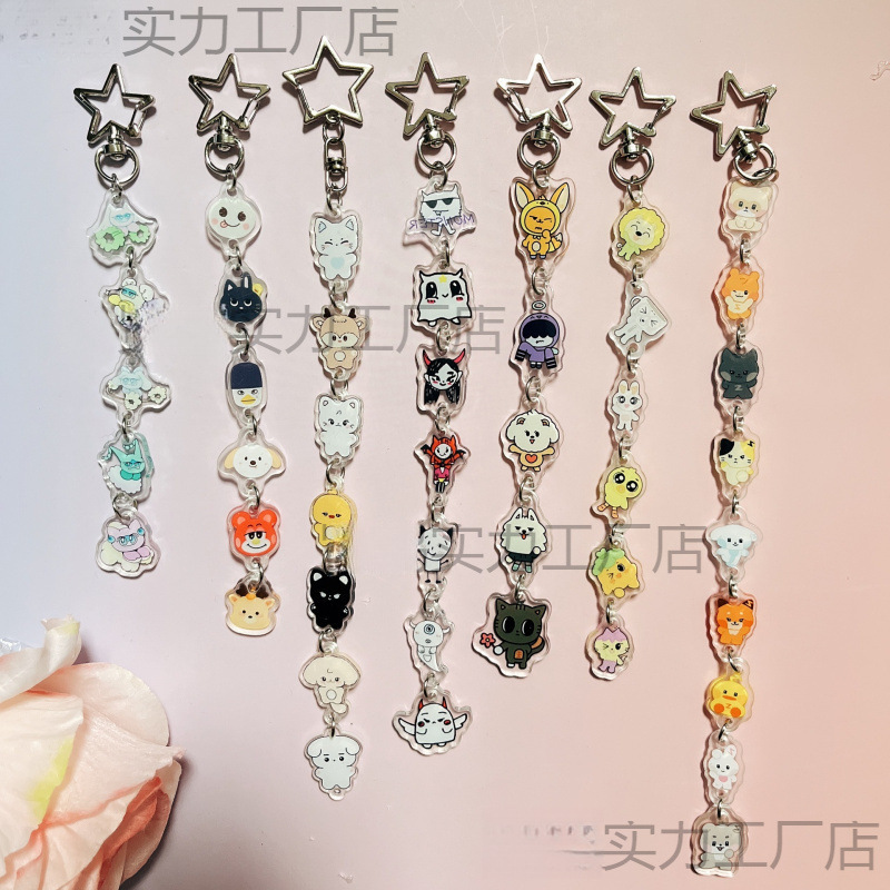 Ajens Star Han Keychain Cute Double-Sided Cartoon Newrizze Acrylic Peripheral Zb1 Doorman