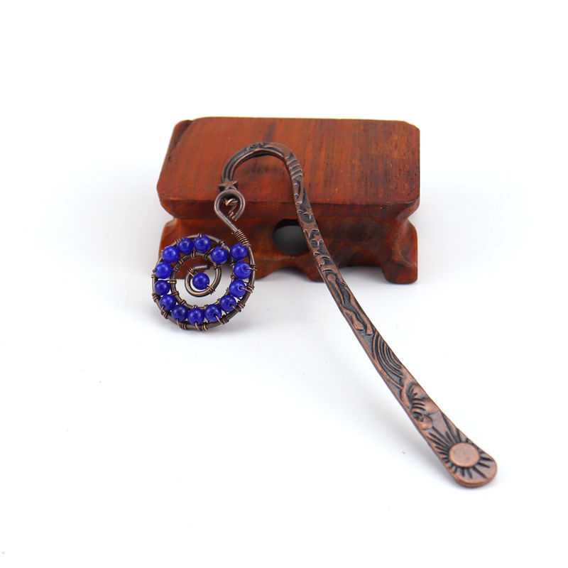 Retro personalizado nuevo hecho a mano con cuentas de colores Concha vida árbol marcador colorido cristal en forma de concha marcador BM05